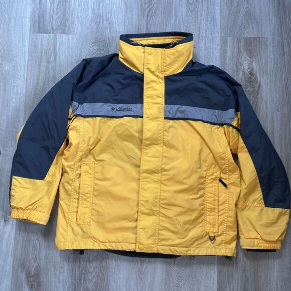 Columbia Bugaboo Jacket Mens Large 3 In 1 Fleece Interchange Yellow Vintage Coat - Picture 1 of 14